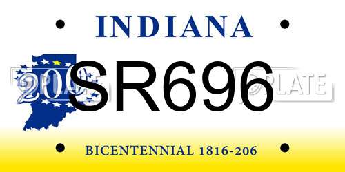 SR696 Indiana License Plate