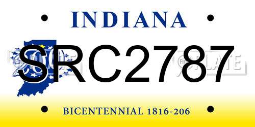 SRC2787 Indiana License Plate