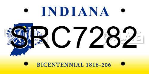 SRC7282 Indiana License Plate