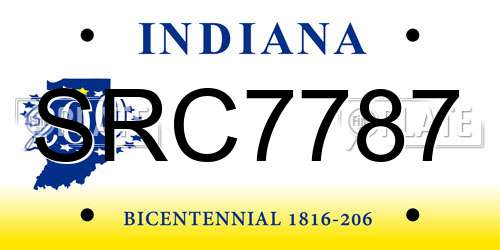 SRC7787 Indiana License Plate