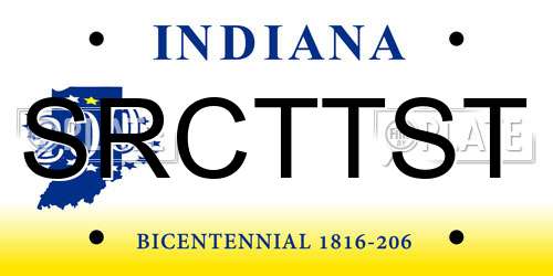 SRCTTST Indiana License Plate