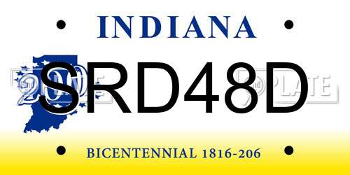 SRD48D Indiana License Plate