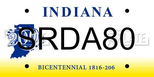 SRDA80 Indiana License Plate