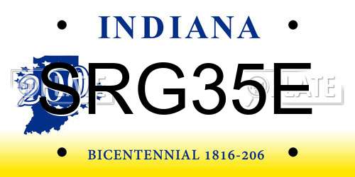 SRG35E Indiana License Plate