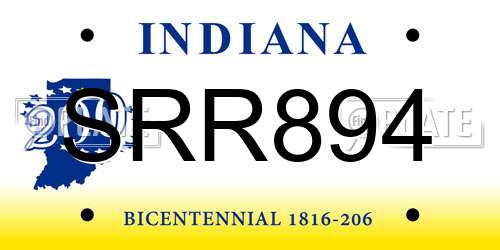 SRR894 Indiana License Plate