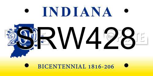 SRW428 Indiana License Plate