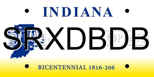 SRXDBDB Indiana License Plate