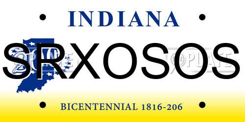 SRXOSOS Indiana License Plate
