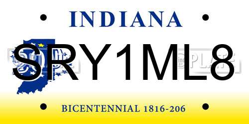 SRY1ML8 Indiana License Plate