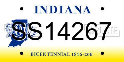 SS14267 Indiana License Plate