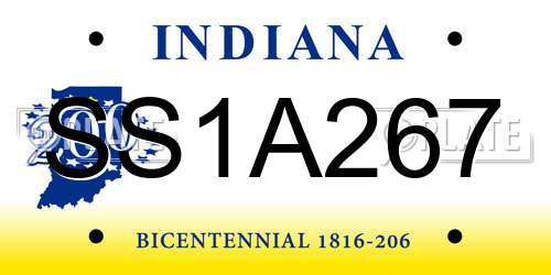 SS1A267 Indiana License Plate