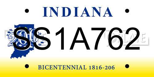 SS1A762 Indiana License Plate