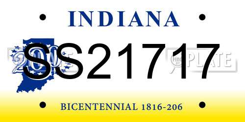 SS21717 Indiana License Plate