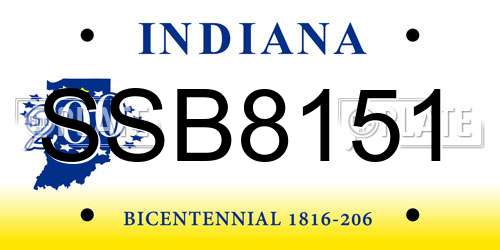 SSB8151 Indiana License Plate