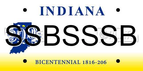 SSBSSSB Indiana License Plate
