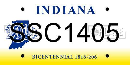 SSC1405 Indiana License Plate