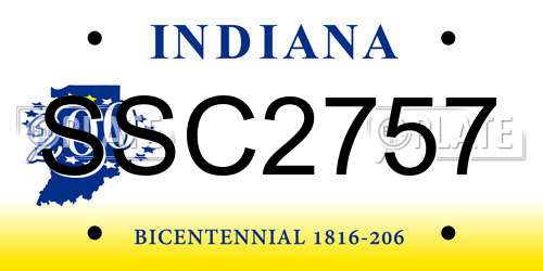 SSC2757 Indiana License Plate