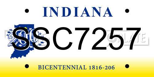 SSC7257 Indiana License Plate