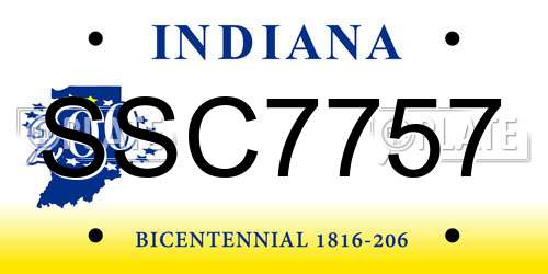 SSC7757 Indiana License Plate