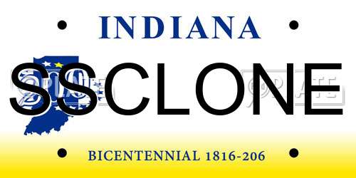 SSCLONE Indiana License Plate