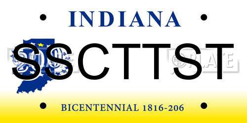 SSCTTST Indiana License Plate
