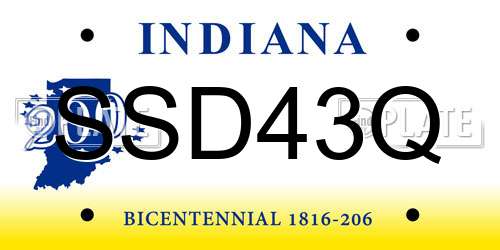 SSD43Q Indiana License Plate
