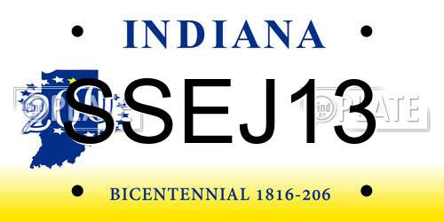 SSEJ13 Indiana License Plate