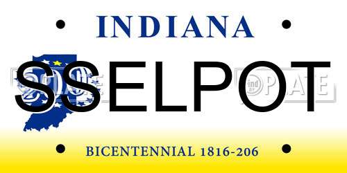 SSELPOT Indiana License Plate