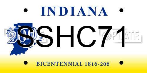 SSHC71 Indiana License Plate