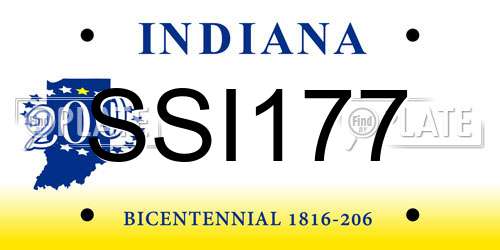 SSI177 Indiana License Plate