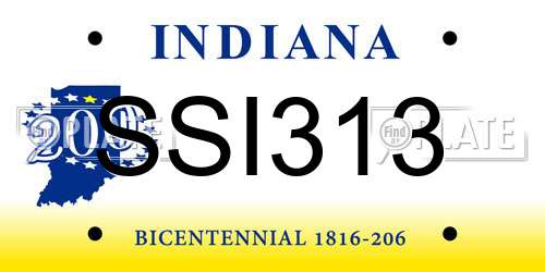 SSI313 Indiana License Plate
