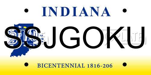 SSJGOKU Indiana License Plate
