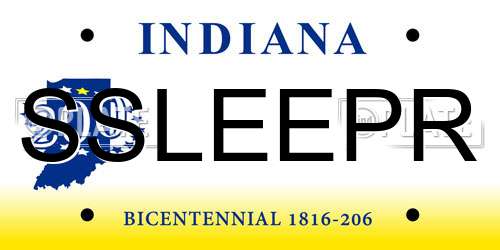 SSLEEPR Indiana License Plate