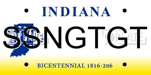 SSNGTGT Indiana License Plate