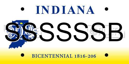 SSSSSSB Indiana License Plate