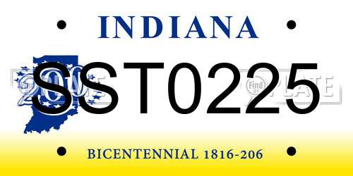 SST0225 Indiana License Plate