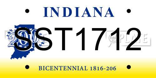 SST1712 Indiana License Plate