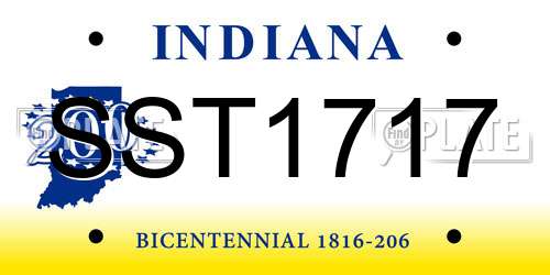 SST1717 Indiana License Plate