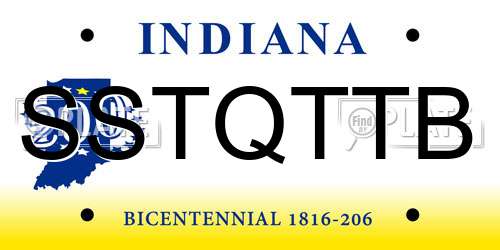 SSTQTTB Indiana License Plate