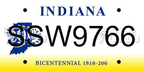 SSW9766 Indiana License Plate