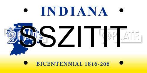 SSZITIT Indiana License Plate