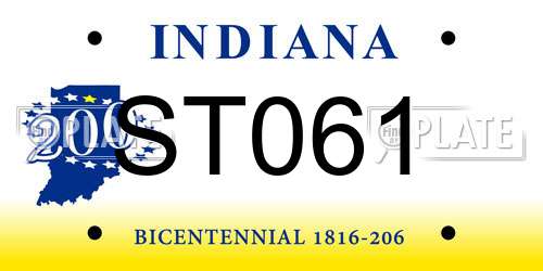 ST061 Indiana License Plate