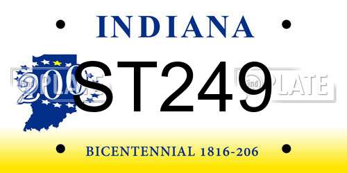 ST249 Indiana License Plate