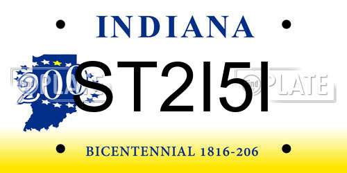 ST2I5I Indiana License Plate