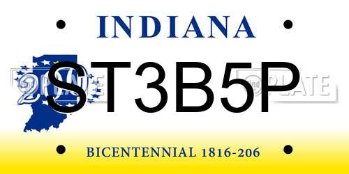 ST3B5P Indiana License Plate