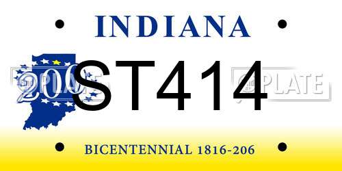 ST414 Indiana License Plate