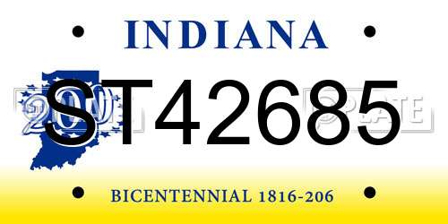 ST42685 Indiana License Plate