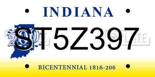 ST5Z397 Indiana License Plate