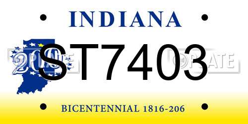 ST7403 Indiana License Plate