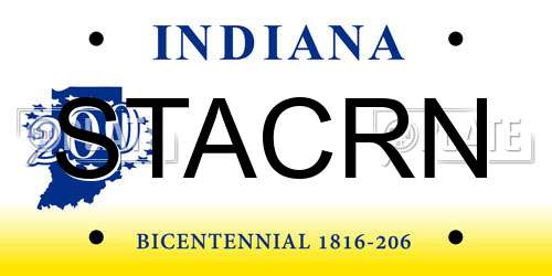 STACRN Indiana License Plate